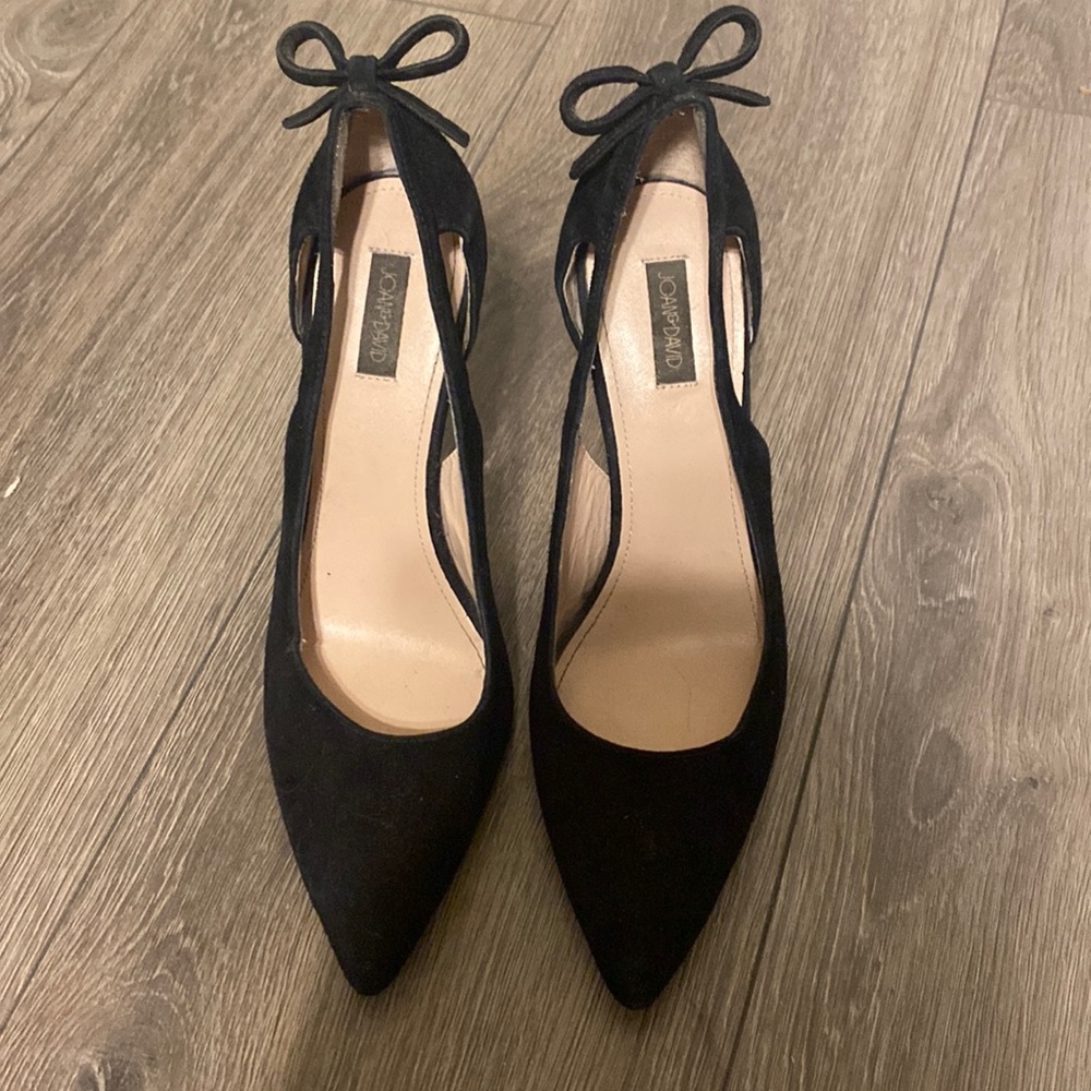 Joan & David black suede heels